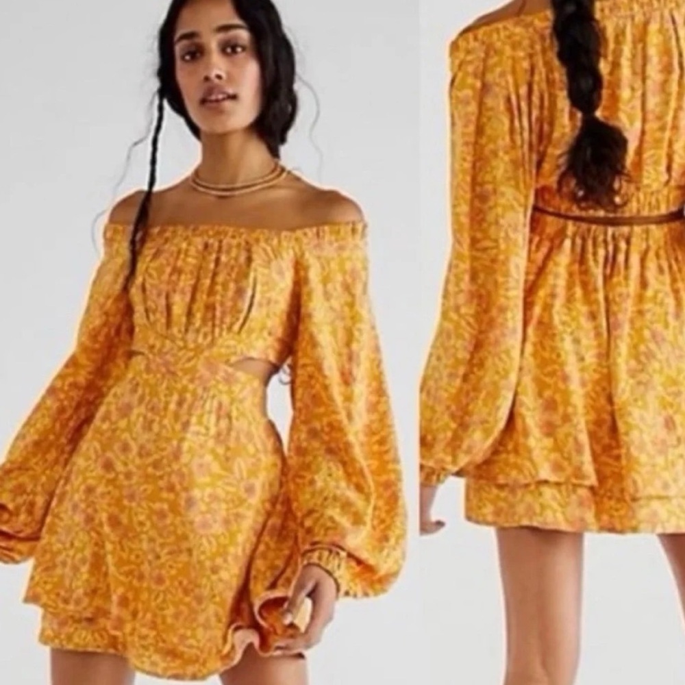 Free People Jael Floral Cutout Mini Dress